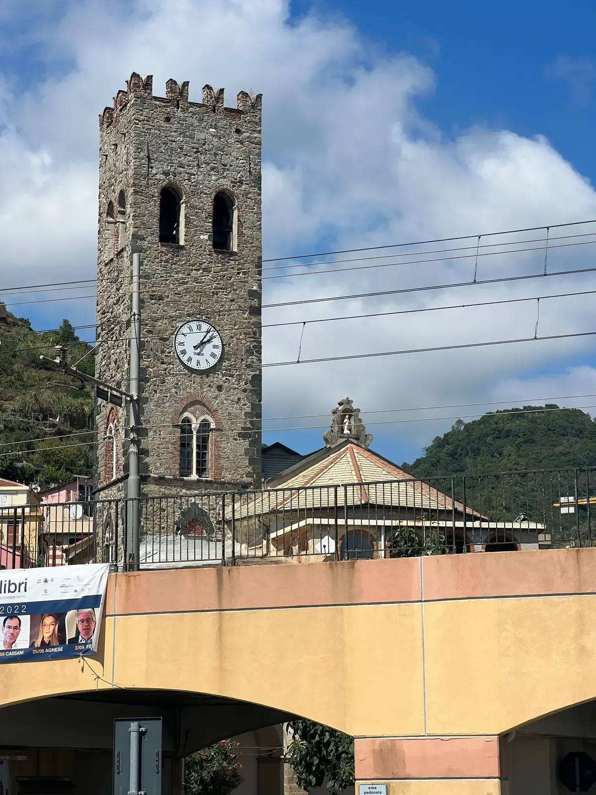 Monterosso al Mare, Cinque Terre, the seafront at Fegina with the sand beach and the headland