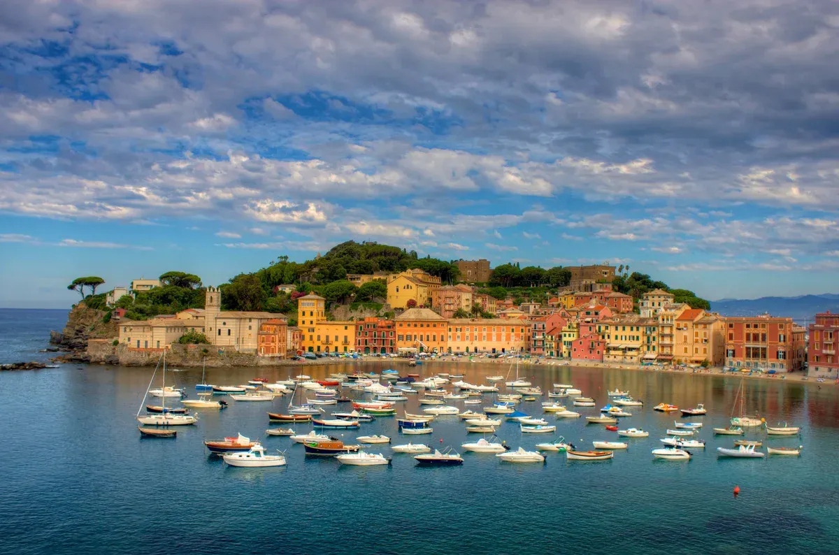Sestri Levante and the Baia del Silenzio, the Bay of Silence, Italy, near the Cinque Terre